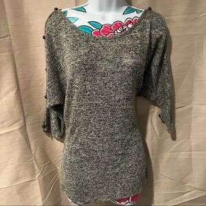 Forever 21 Taupe Black Knit Sweater with Cut Outs along Sleeve